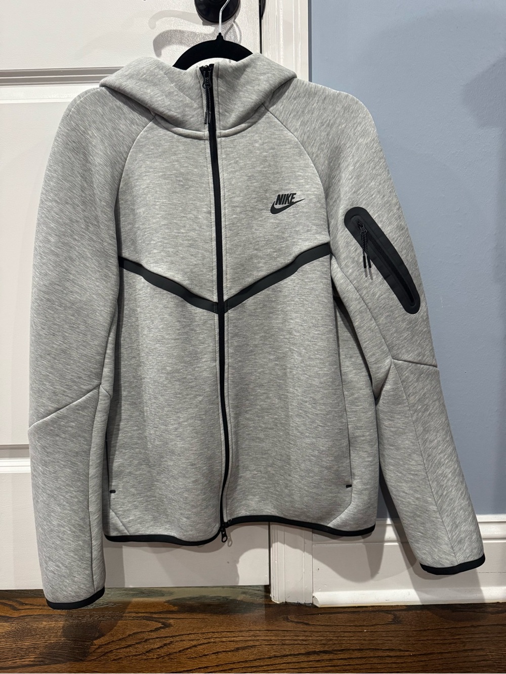 Nike Tech Fleece Hoodie Mens Grey Black Full Zip Hoody Size M